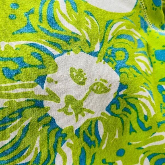Lilly Pulitzer Green /Blue Roar Of The Jungle Skipper Popover Half Zip Top Sz XS - Picture 8 of 8
